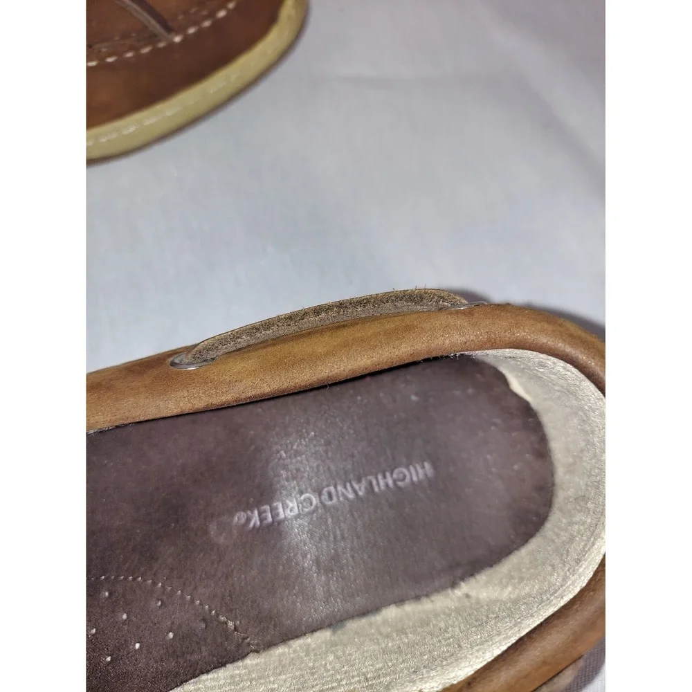 Highland Creek Chesapeake‎ Women's Tan Leather Slip On Loafers Boat Shoes Sz 8M